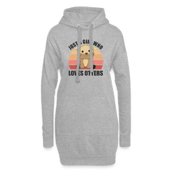 Juste une fille qui aime les loutres - mignonne loutre - Sweat-shirt à capuche long Femme - gris chiné - Devant