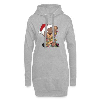 Ours Noël Animaux d’hiver Ours - Sweat-shirt à capuche long Femme - gris chiné - Devant