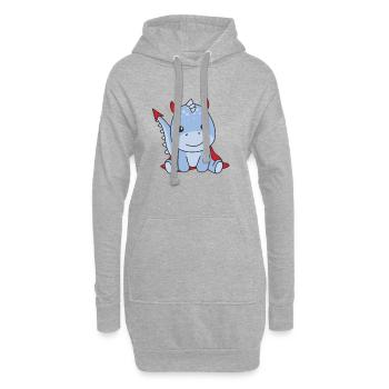 Dino Happy Halloween Teufel Kostüm - Hoodie-Kleid - Grau meliert - Vorne