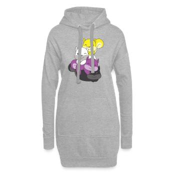 Nonbinary Flag Pride LGBTQ Cute Squirrel - Hoodie Dress - heather grey - Front