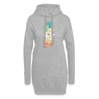 Drapeau Genderfloren Pride LGBTQ Cat Tower - Sweat-shirt à capuche long Femme - gris chiné - Devant