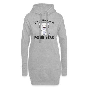 Je préférerais être un ours polaire - un ours polaire mignon - Sweat-shirt à capuche long Femme - gris chiné - Devant