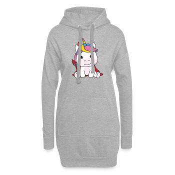 Licorne Joyeux costume de diable d’Halloween - Sweat-shirt à capuche long Femme - gris chiné - Devant