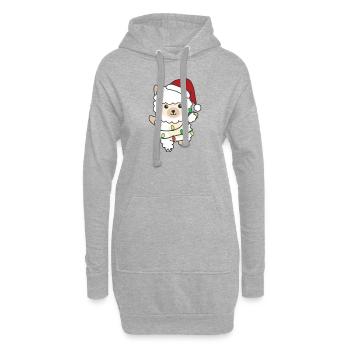 Alpaga Noël Animaux d’hiver Alpagas - Sweat-shirt à capuche long Femme - gris chiné - Devant
