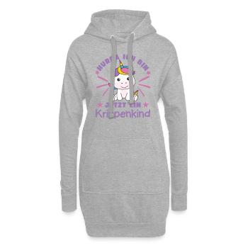 Hourra, je suis un enfant berceau maintenant - Sweat-shirt à capuche long Femme - gris chiné - Devant