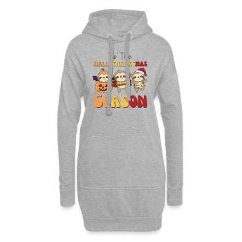 Tis' the Hallothanksmas Saison Paresseux - Sweat-shirt à capuche long Femme - gris chiné - Devant