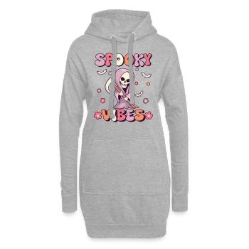 spooky vibes groovy sensenmann vintage - Hoodie-Kleid - Grau meliert - Vorne