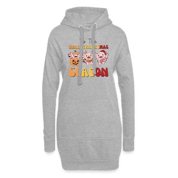 Tis' the Hallothanksmas Season Axolotl - Sweat-shirt à capuche long Femme - gris chiné - Devant