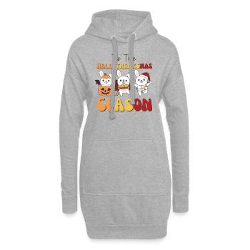 Tis' the Hallothanksmas Season Hase - Sweat-shirt à capuche long Femme - gris chiné - Devant