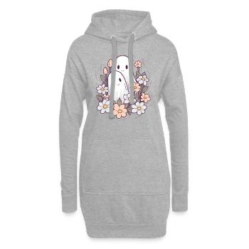 Halloween groovy Mama Geist Hippie Blumen Vintage - Hoodie-Kleid - Grau meliert - Vorne