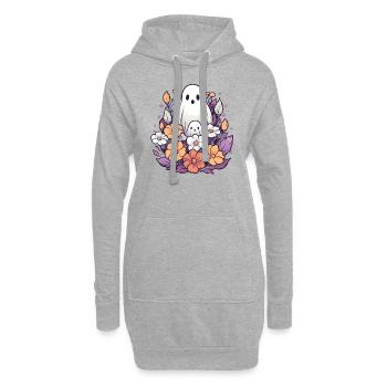 Halloween groovy Mama Geist Hippie Blumen Vintage - Hoodie-Kleid - Grau meliert - Vorne