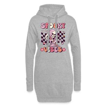 spooky vibes groovy sensenmann vintage - Hoodie-Kleid - Grau meliert - Vorne