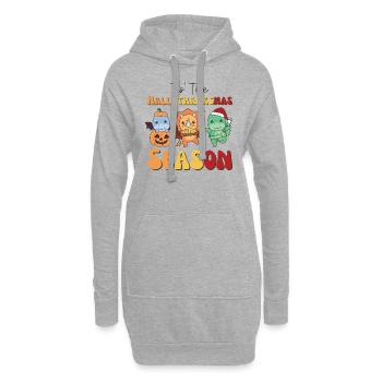 Tis' the Hallothanksmas Saison Dino - Sweat-shirt à capuche long Femme - gris chiné - Devant