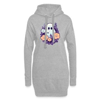 Halloween groovy Mama Geist Hippie Blumen Vintage - Hoodie-Kleid - Grau meliert - Vorne