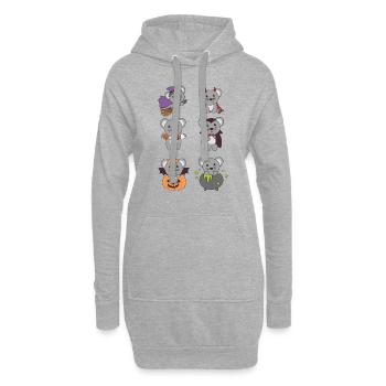 Maus Halloween Teufel Kürbis Vampier Kostüm - Hoodie-Kleid - Grau meliert - Vorne