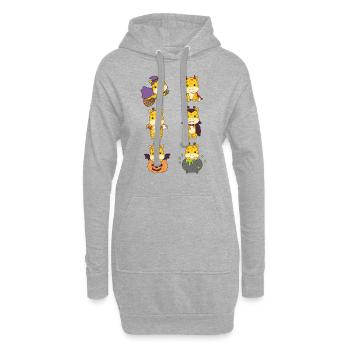 Giraffe Halloween Teufel Kürbis Vampier Kostüm - Hoodie-Kleid - Grau meliert - Vorne