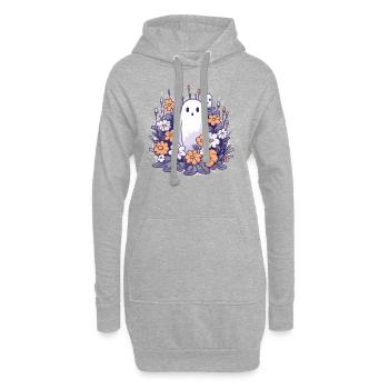 Halloween groovy Mama Geist Hippie Blumen Vintage - Hoodie-Kleid - Grau meliert - Vorne