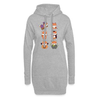 Fuchs Halloween Teufel Kürbis Vampier Kostüm - Hoodie-Kleid - Grau meliert - Vorne