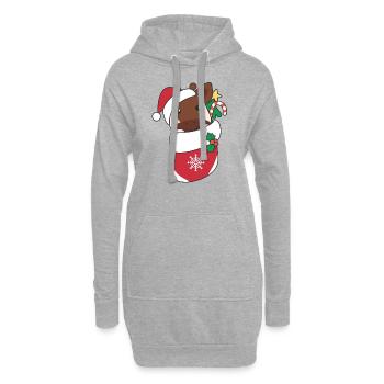 Okapi Weihnachten Schnee Winter Tiere Okapi - Hoodie-Kleid - Grau meliert - Vorne