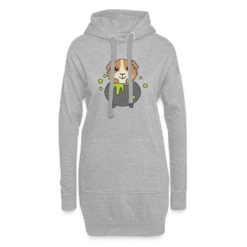 Meerschweinchen Happy Halloween Hexenkessel - Hoodie-Kleid - Grau meliert - Vorne
