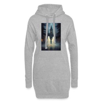 Vintage Geist Kirche Friedhof Gothic Halloween - Hoodie-Kleid - Grau meliert - Vorne