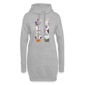 Hase Halloween Teufel Kürbis Vampier Kostüm - Hoodie-Kleid - Grau meliert - Vorne