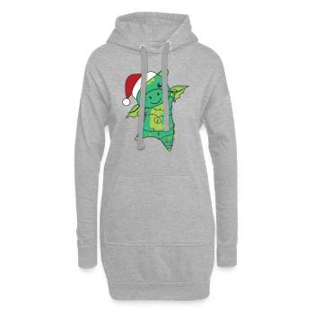 Dragon Noël Animaux d’hiver Dragon - Sweat-shirt à capuche long Femme - gris chiné - Devant