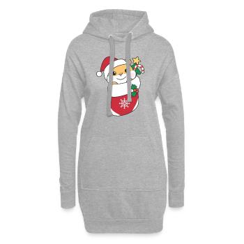 Hamster Weihnachten Schnee Winter Tiere Hamster - Hoodie-Kleid - Grau meliert - Vorne