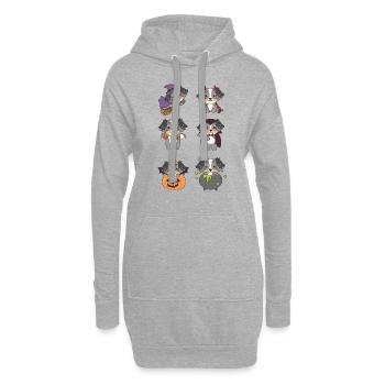 Australian Shepherd Halloween Teufel Kürbis - Hoodie-Kleid - Grau meliert - Vorne