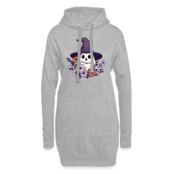 Halloween groovy Geist Hippie Blumen - Hoodie-Kleid - Grau meliert - Vorne