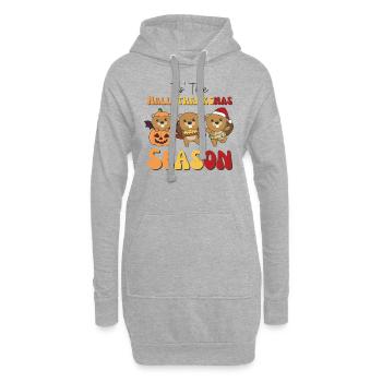 Tis' the Hallothanksmas Season Beaver - Sweat-shirt à capuche long Femme - gris chiné - Devant