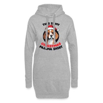 Beagle Noël Pyjamas Chiens - Sweat-shirt à capuche long Femme - gris chiné - Devant