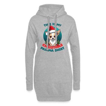 Chihuahua Pyjamas de Noël Chiens - Sweat-shirt à capuche long Femme - gris chiné - Devant