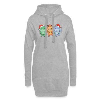 Dino Noël Animaux d’hiver Dino - Sweat-shirt à capuche long Femme - gris chiné - Devant