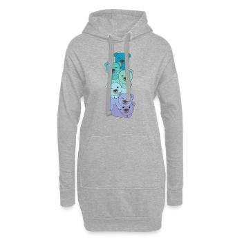 Neptunic Flag Pride LGBTQ Cute Bear Stack - Sweat-shirt à capuche long Femme - gris chiné - Devant