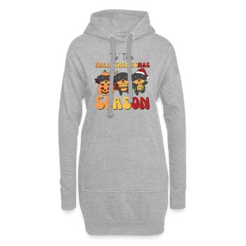 Tis' the Hallothanksmas Season Rottweiler - Sweat-shirt à capuche long Femme - gris chiné - Devant