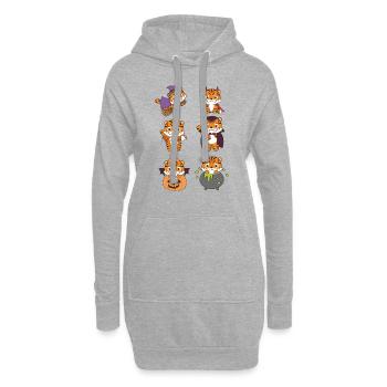 Tiger Halloween Teufel Kürbis Vampier Kostüm - Hoodie-Kleid - Grau meliert - Vorne