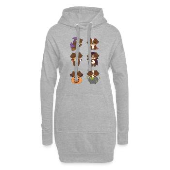 Australian Shepherd Halloween Teufel Kürbis - Hoodie-Kleid - Grau meliert - Vorne