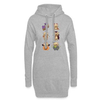 Otter Halloween Teufel Kürbis Vampier Kostüm - Hoodie-Kleid - Grau meliert - Vorne