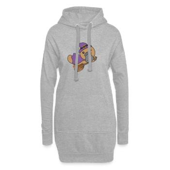 Platypus Halloween Witch Kids Witches Costume - Hoodie Dress - heather grey - Front