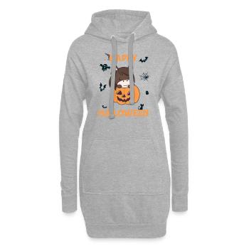 Cheval à la citrouille Chevaux mignons Joyeux Halloween - Sweat-shirt à capuche long Femme - gris chiné - Devant