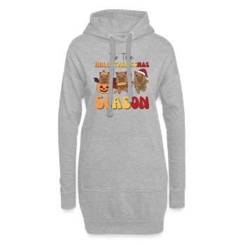 Tis' the Hallothanksmas Saison Capybara - Sweat-shirt à capuche long Femme - gris chiné - Devant