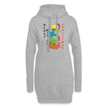 Dragon, Arbre de Noël, Animaux de Noël, Dragon - Sweat-shirt à capuche long Femme - gris chiné - Devant