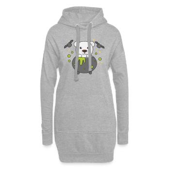 Ours polaire Joyeuse chauve-souris chaudron d’Halloween - Sweat-shirt à capuche long Femme - gris chiné - Devant