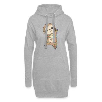 Faultier Weihnachten Weihnachtstiere süße Faultier - Hoodie-Kleid - Grau meliert - Vorne