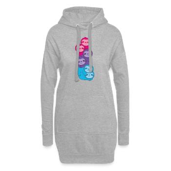 androgyn Flag Pride LGBTQ süße Faultier - Hoodie-Kleid - Grau meliert - Vorne