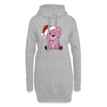 Ours Noël Hiver Animaux Ours - Sweat-shirt à capuche long Femme - gris chiné - Devant