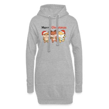 Hamster Weihnachten Winter Tiere Hamster - Hoodie-Kleid - Grau meliert - Vorne