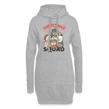 Alpaka Weihnachtsbaum Christmas Squad Alpakas - Hoodie-Kleid - Grau meliert - Vorne