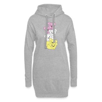 Minet Drapeau Pride LGBTQ Souris Mignonne - Sweat-shirt à capuche long Femme - gris chiné - Devant